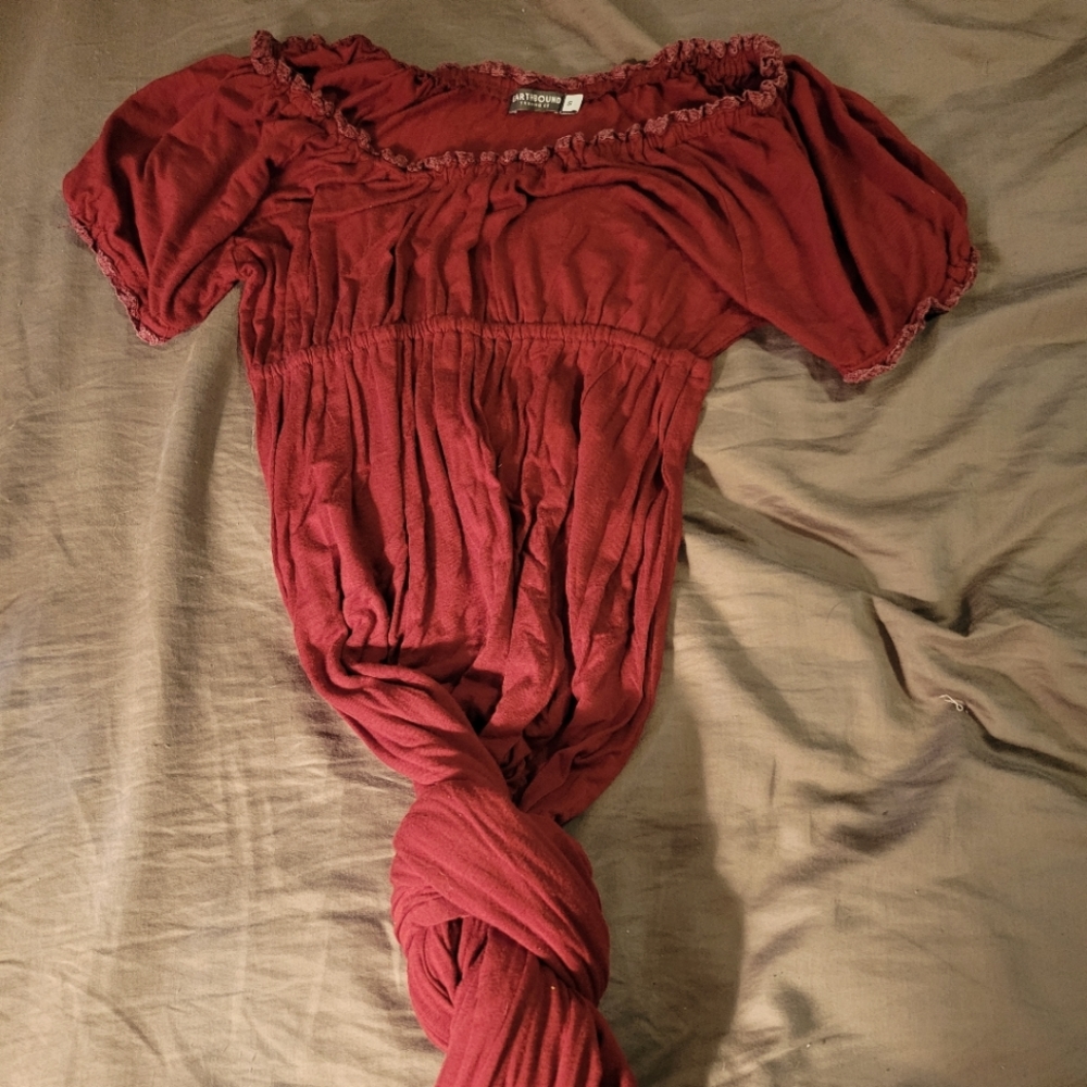 Earthbound Trading Company brand, Size Small, Coral Red, Long Dress